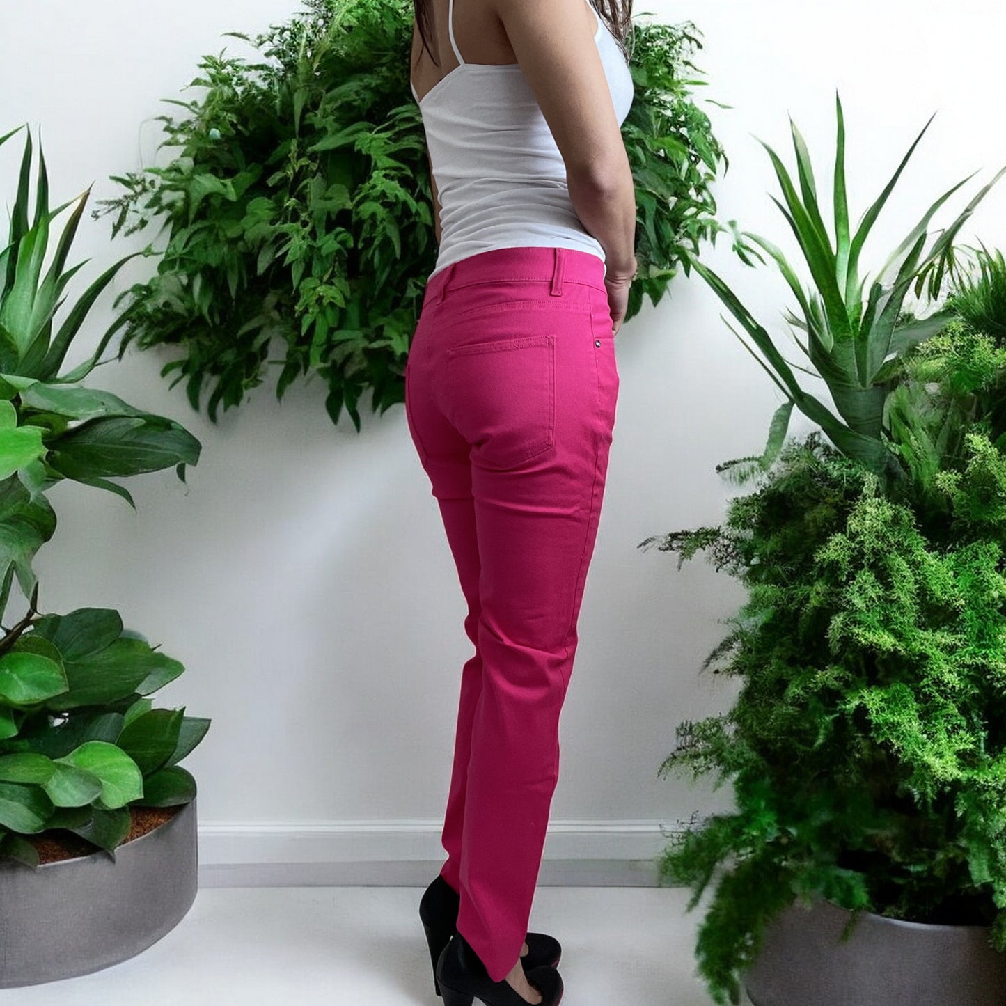 Jawbreaker Punk Rock Skinny Jeans Low Rise Pink Denim Pants 5-Pocket Style