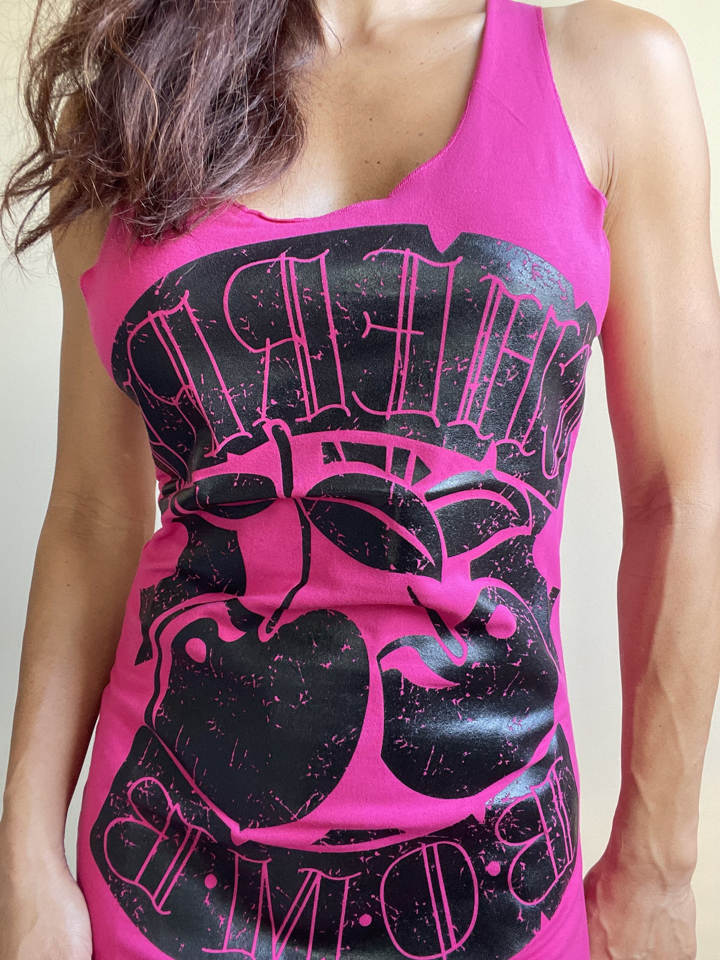 Vixxsin Clothing Hot Pink Cherry Bomb Mini Dress - Small