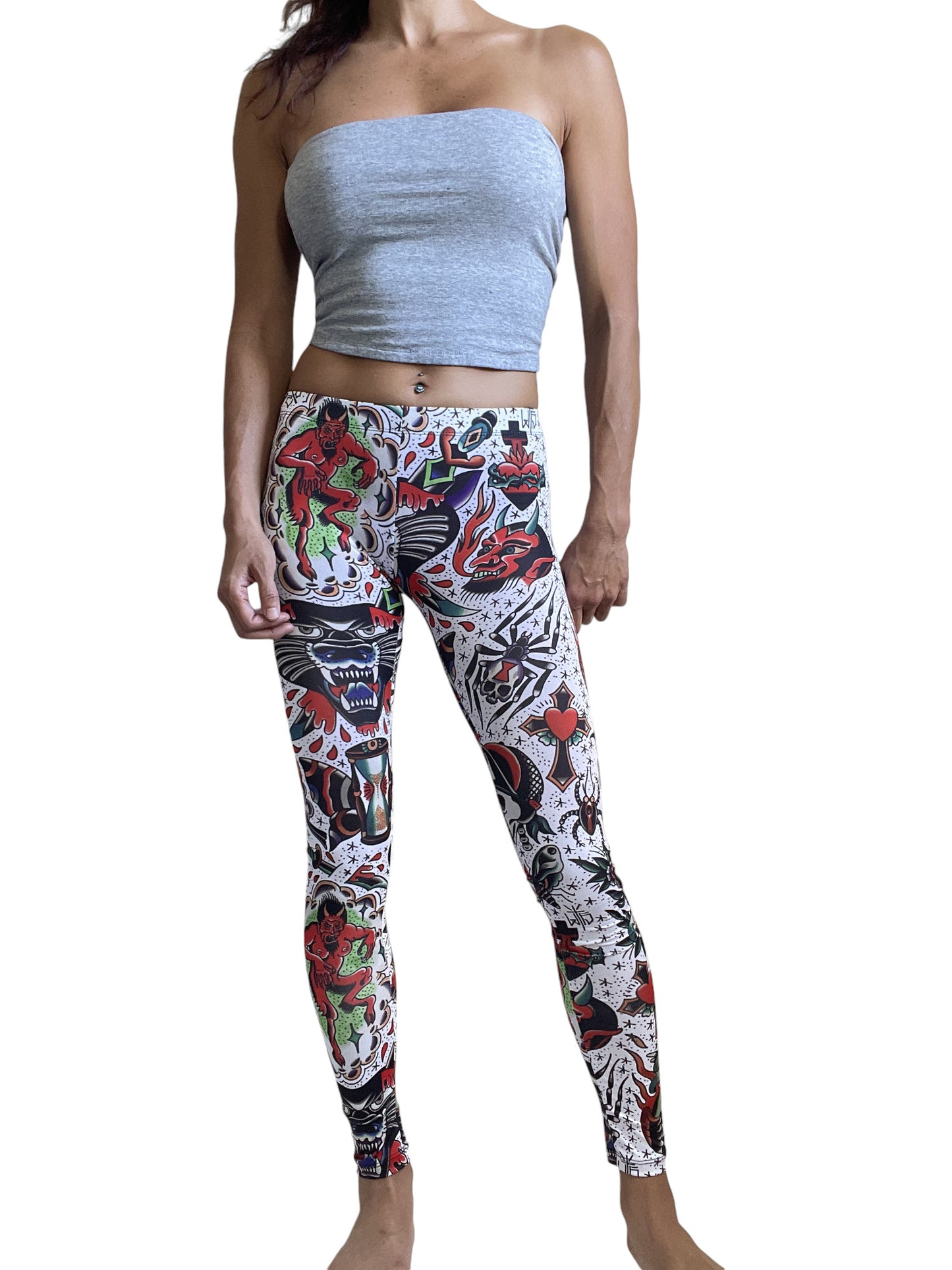 Liquorbrand Crazy Americana Flash Tattoo Print Leggings