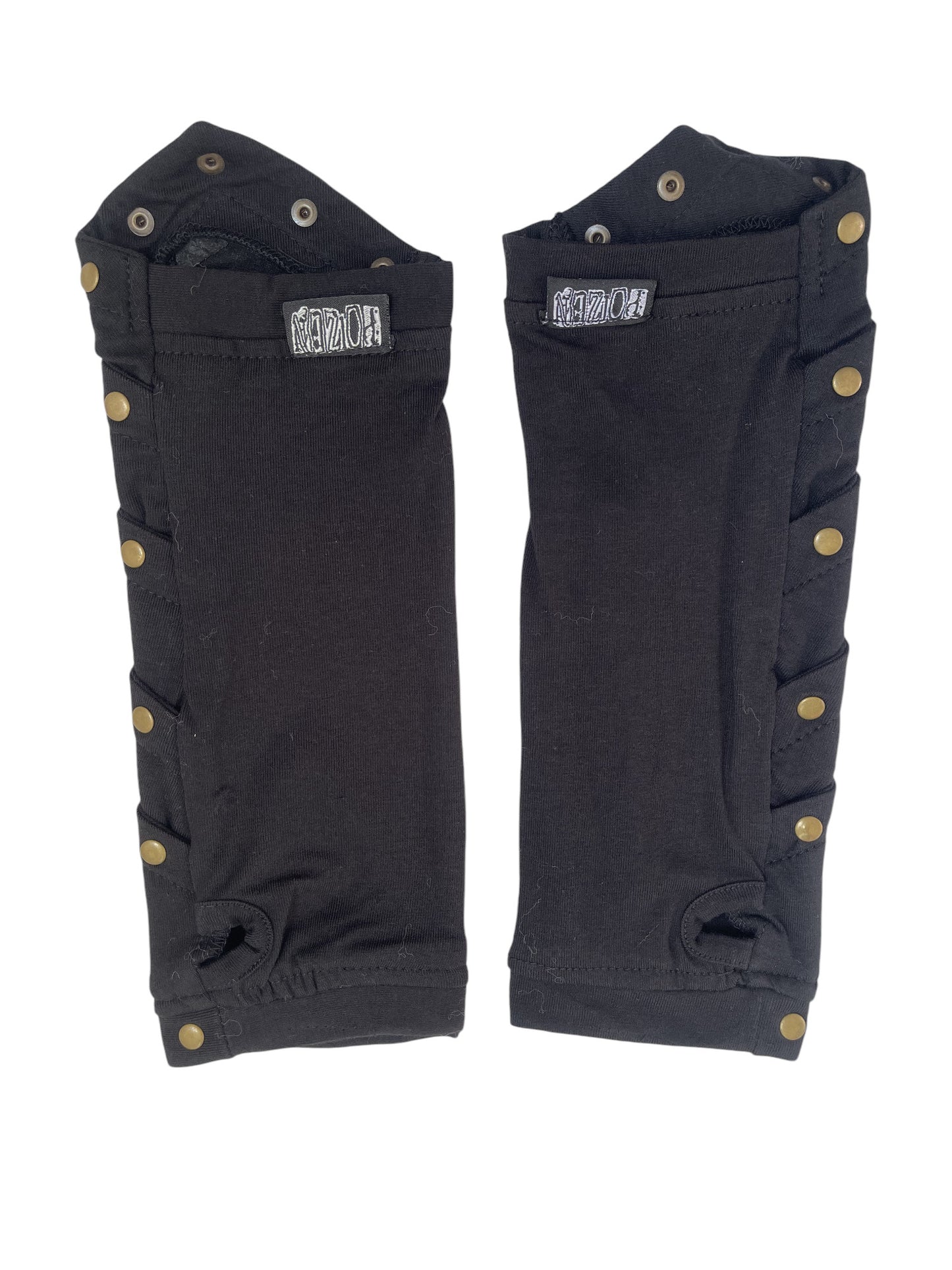 Poizen Industries Goth Punk Black Scale with Bronze studded Arm warmers Sleeves - Whisper