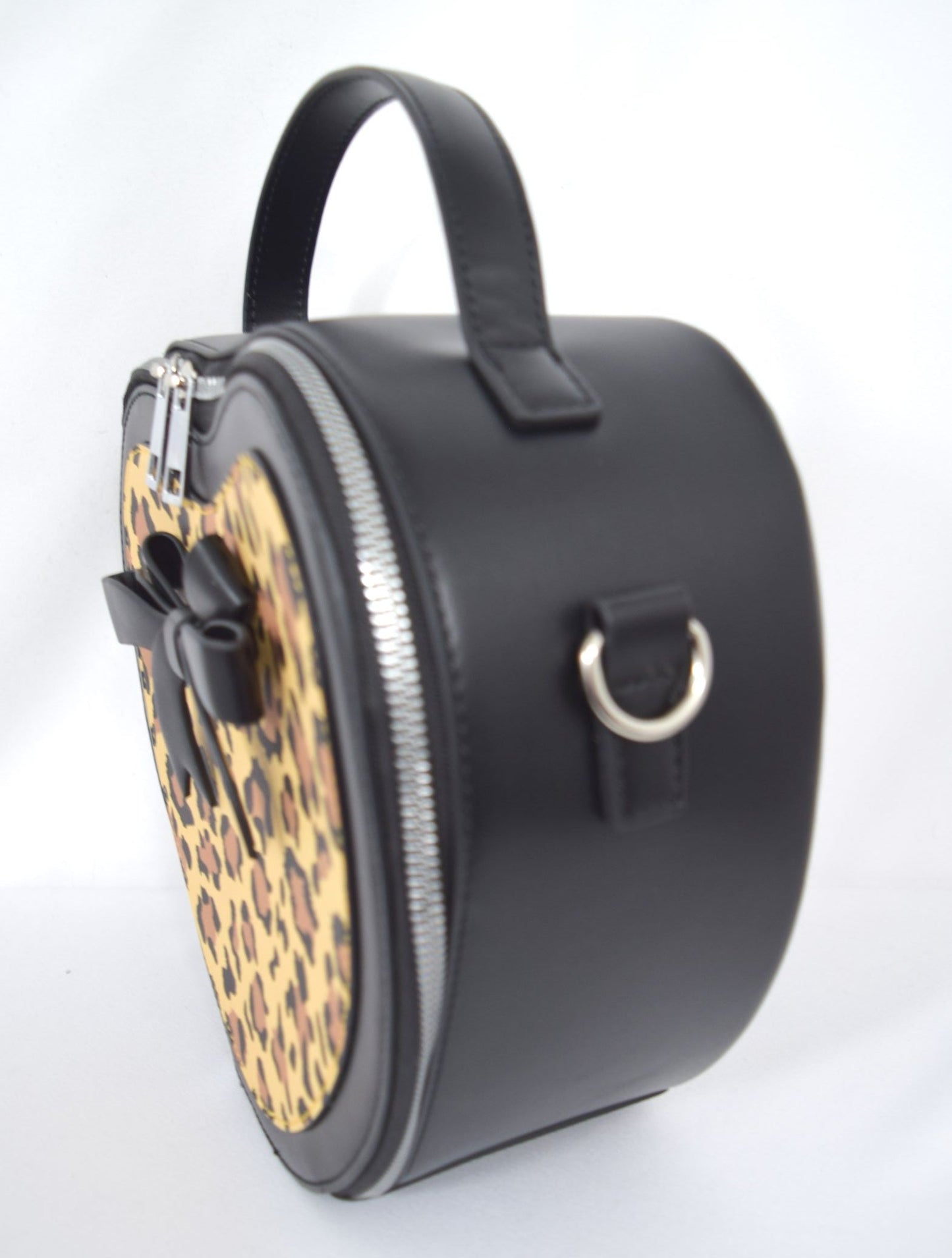 Accessories Dancing Days Retro 50s Rockabilly Heart Leopard and Black Small Handbag