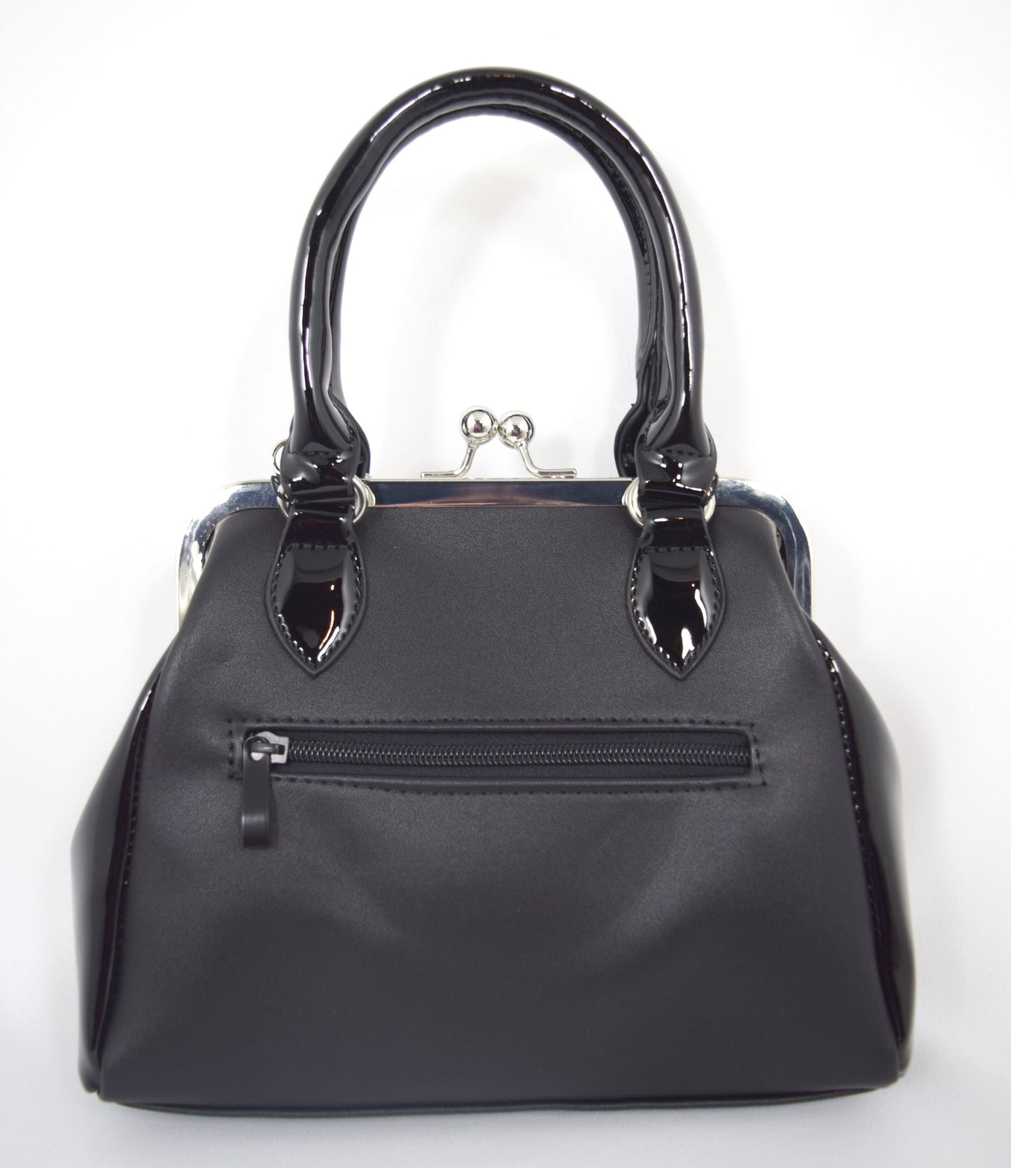 Accessories Gothic Glam Bat Bow and Spider Web Black Kiss-Lock Purse