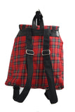 Accessories London Red Tartan Plaid Checked Drawstring Rucksack Backpack