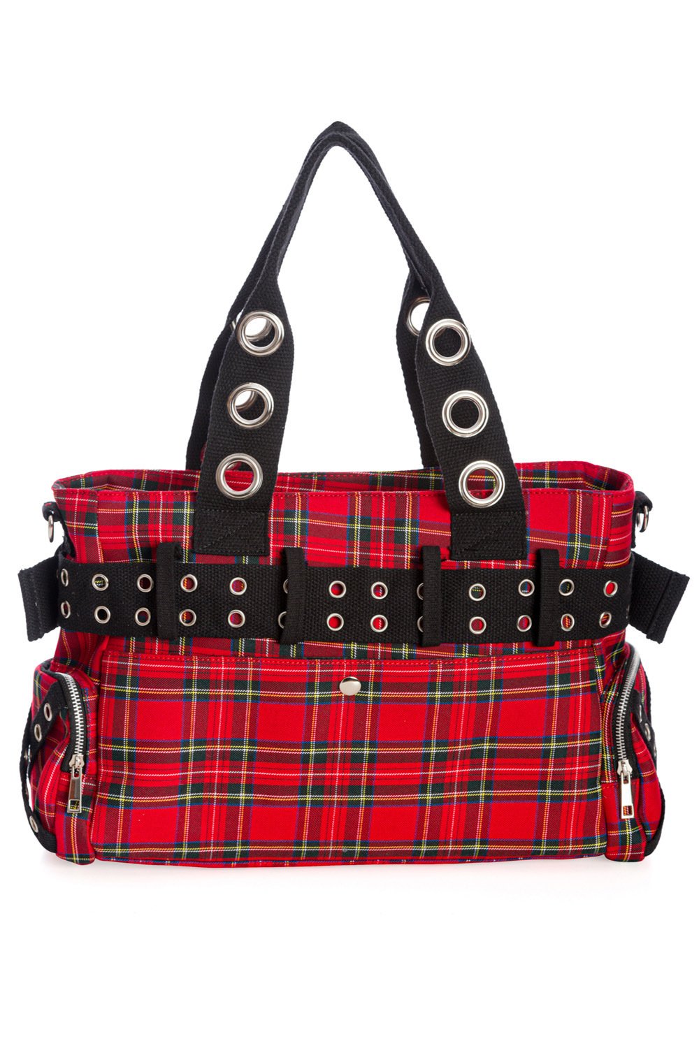 Accessories Lost Queen CAMDYN Plaid Handcuff Charm Handbag - Plaid Military Belt Purse