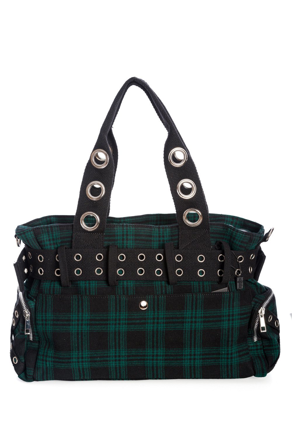 Accessories Lost Queen CAMDYN Plaid Handcuff Charm Handbag - Plaid Military Belt Purse