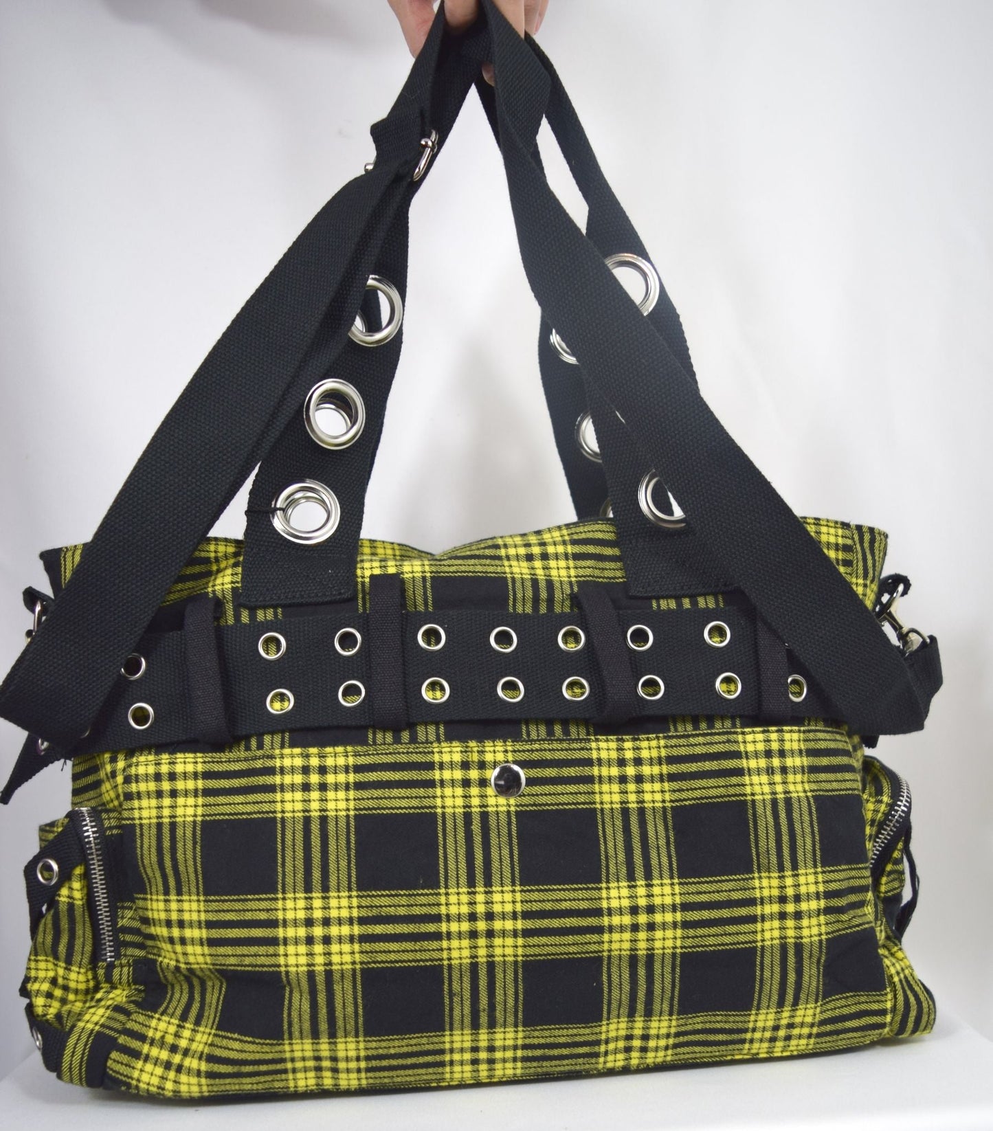 Accessories Lost Queen CAMDYN Plaid Handcuff Charm Handbag - Plaid Military Belt Purse
