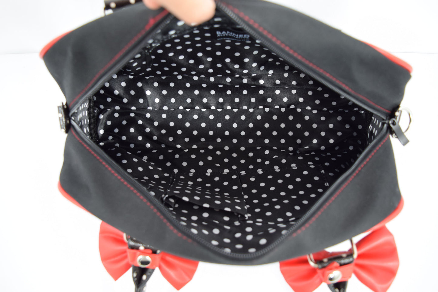 Accessories Lost Queen Cherry Bomb Cherry Skulls Polka Dot Bow Handbag Rockabilly Black Red