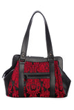 Accessories Lost Queen Gothic Beauty Lady Vamp Damask Flocking WIth Bat Bow Purse