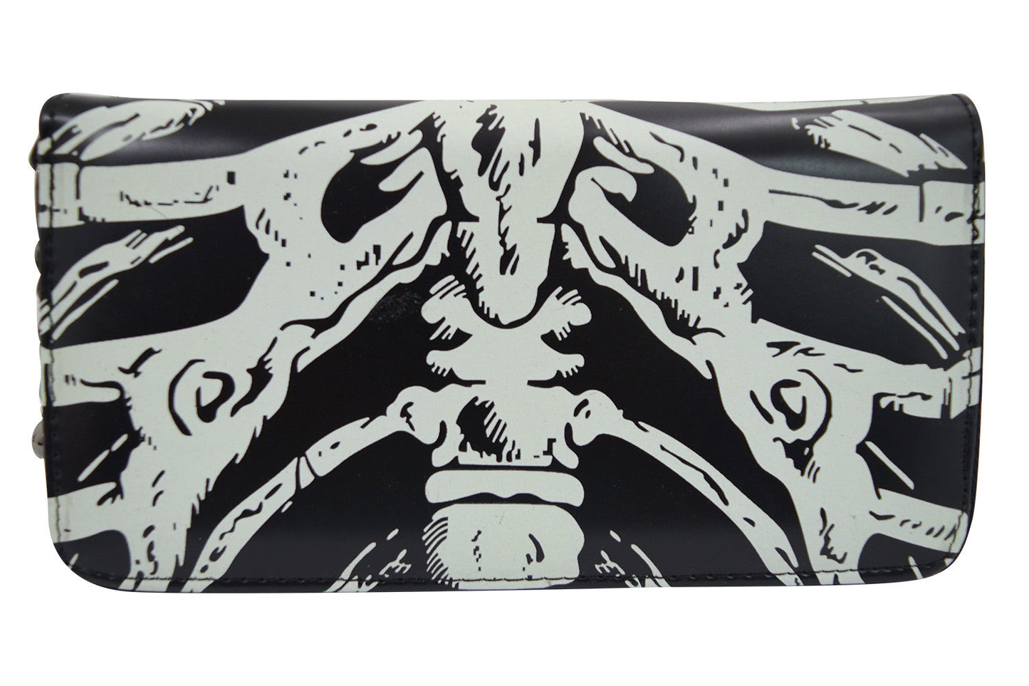 Accessories Lost Queen Gothic Skeleton Ribcage Glow in the Dark Zip Around Wallet