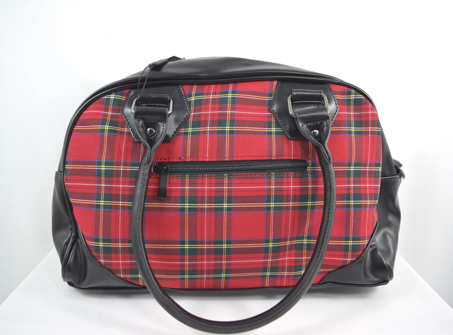Accessories Lost Queen Punk Rock Red Tartan Plaid Bowler Bag