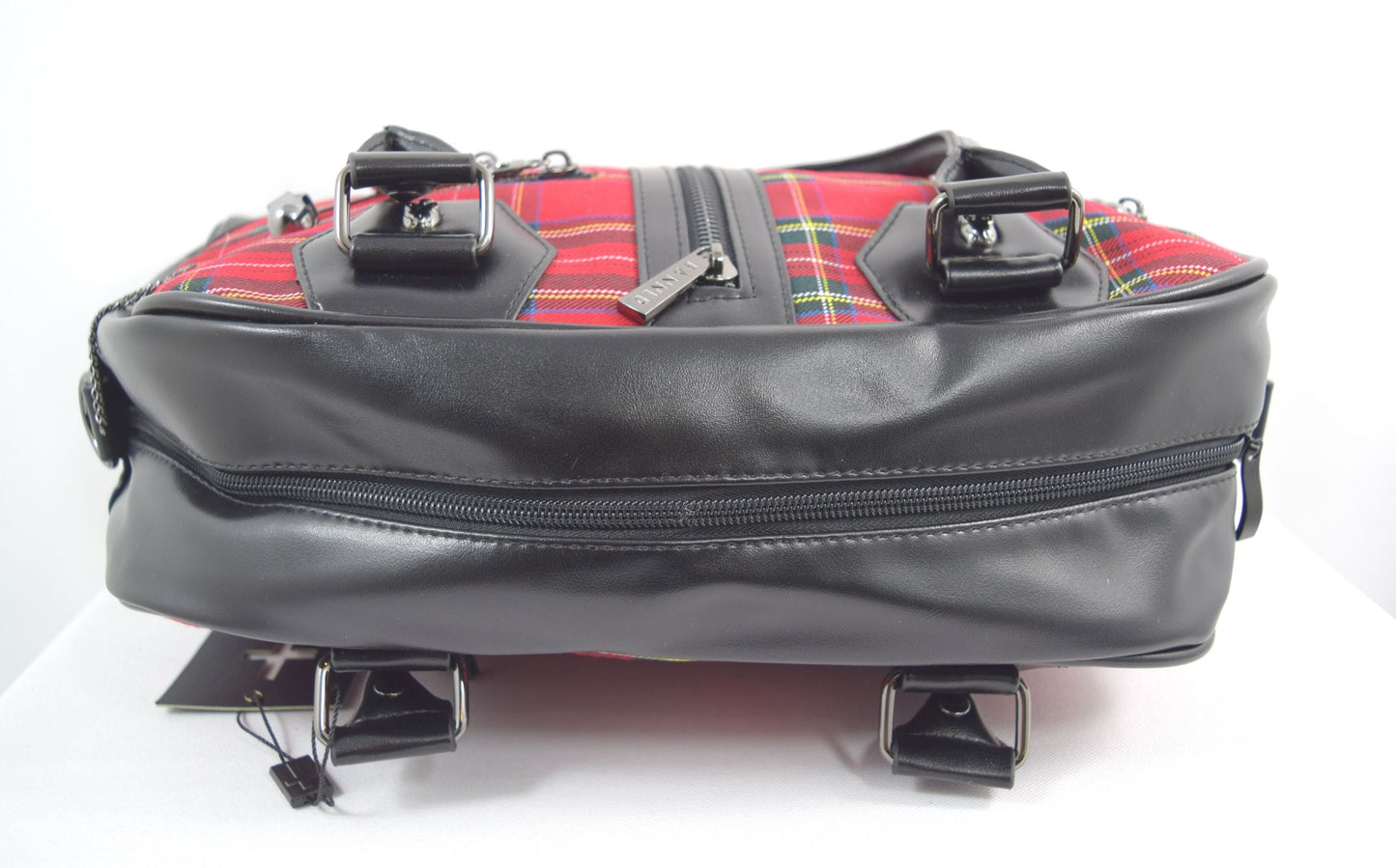 Accessories Lost Queen Punk Rock Red Tartan Plaid Bowler Bag