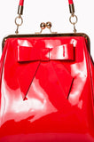 Accessories Retro Vintage 50s American Vintage Kiss Lock Bow Shiny Patent Leather Purse