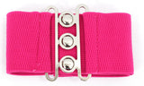 Accessories L / Hot Pink Vintage Silver Retro Clasp Elastic Wide Stretch Waist Belt