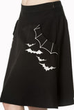 Bottoms XS Batting Eyelids Skater Gothic Bats Black Skirt With Pockets
