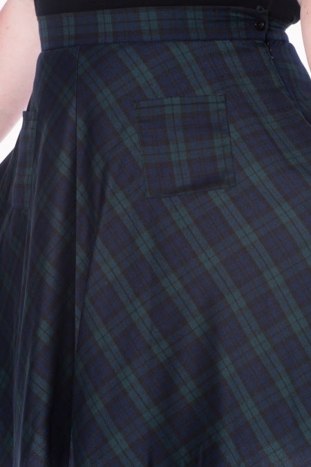 Bottoms Dancing Days 60's Dublin County Irish Green Dublin Tartan Midi skirt plus size