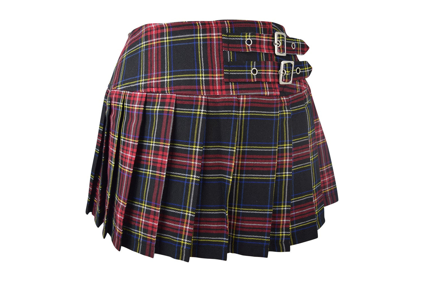 Bottoms Lost Queen Dark Doll Punk Rock Goth Black Tartan Plaid Pleated Mini Skirt