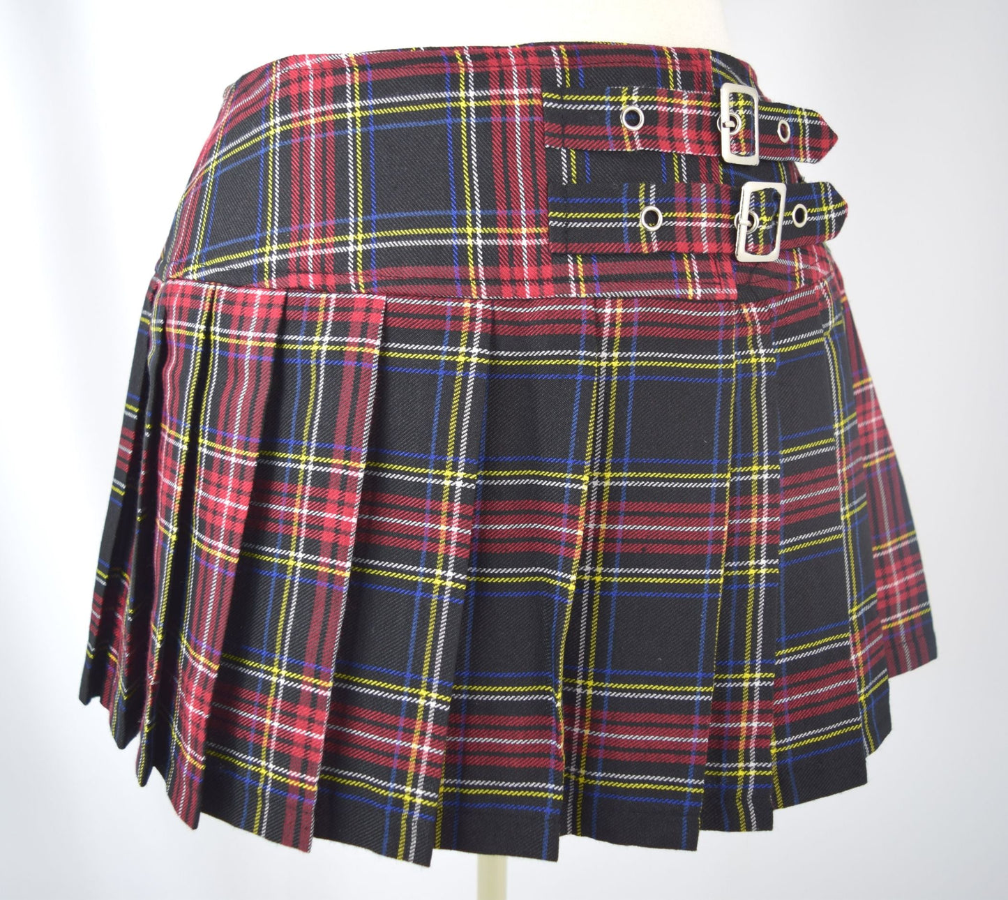 Bottoms Lost Queen Dark Doll Punk Rock Goth Black Tartan Plaid Pleated Mini Skirt