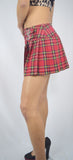 Bottoms Lost Queen Dark Doll Punk Rock Goth Red Tartan Plaid Pleated Mini Skirt