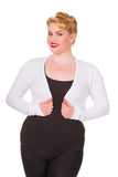 Tops XL / White Knit Bolero shrug long sleeve cardigan
