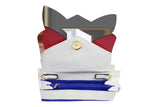 Accessories Bow Wallet Clutch Purse - Striped Clutch Wallet Crossbody Purse with Oversized Bow