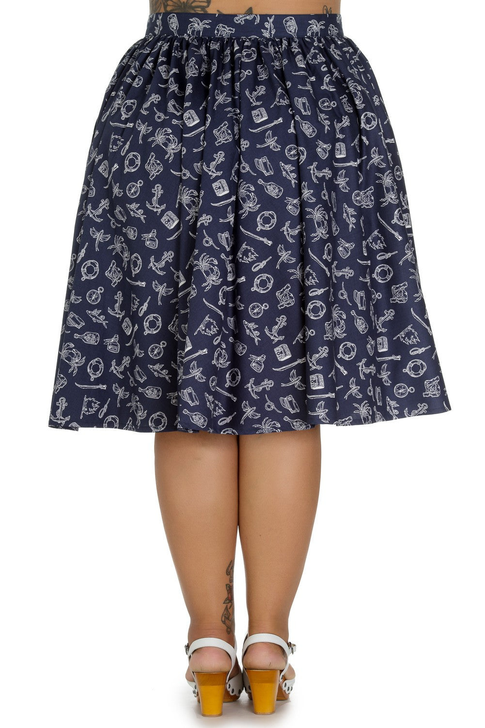 Bottoms 3XL / Navy Hell Bunny 50's Marin Nautical Navy Swing Skirt