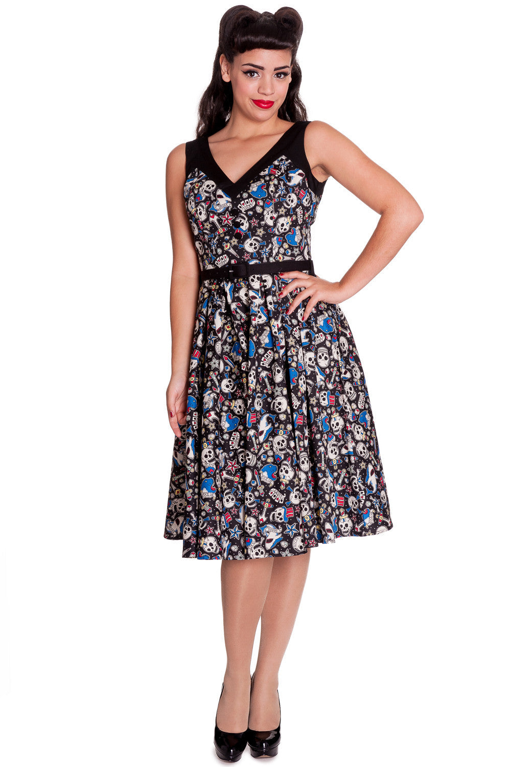 Hell Bunny Rockabilly Pinup Nautical Rock Skull & Shark Party Swing Dr Skelapparel Hell Bunny Rockabilly Pinup Nautical Rock Skull & Shark Party Swing Dr Skelapparel