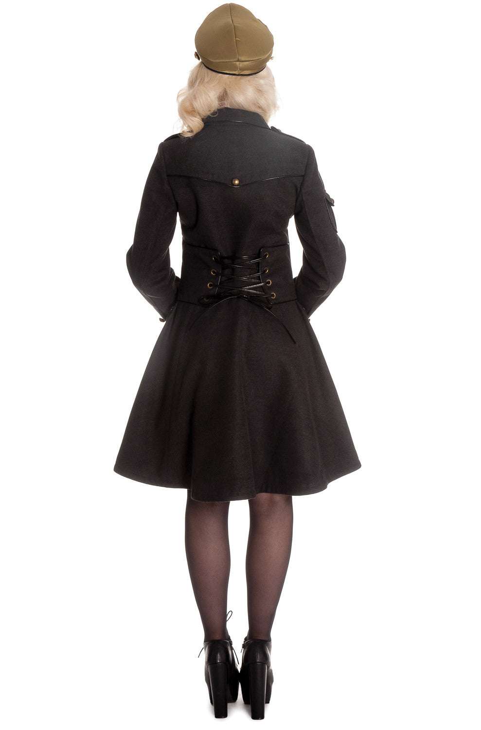 Tops XS / Charcoal Hell Bunny Victorian Steampunk Military Corset " Imma" Coat