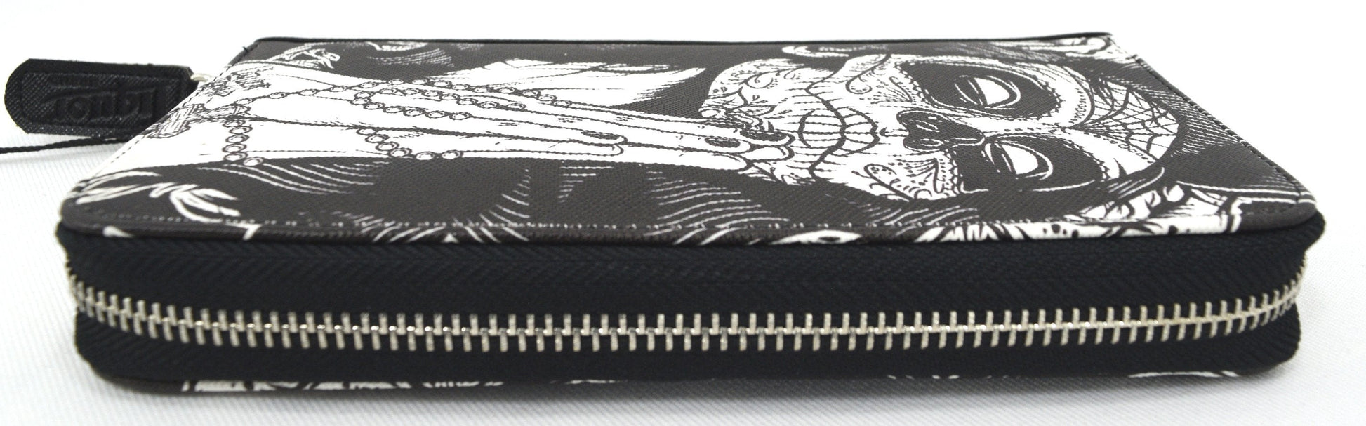 Accessories Liquorbrand Gypsy rose Praying Sugar Skull Woman Tattoo Skull zip around clutch Wallet