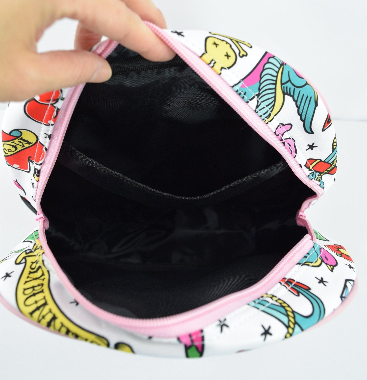 Kids' Six Bunnies Girly Tattoo Flash Little Girl Punk rock princess Backpack