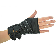 Accessories Poizen Industries Goth Rockabilly Lady Black Gloves with buckles SPikes - XIAN