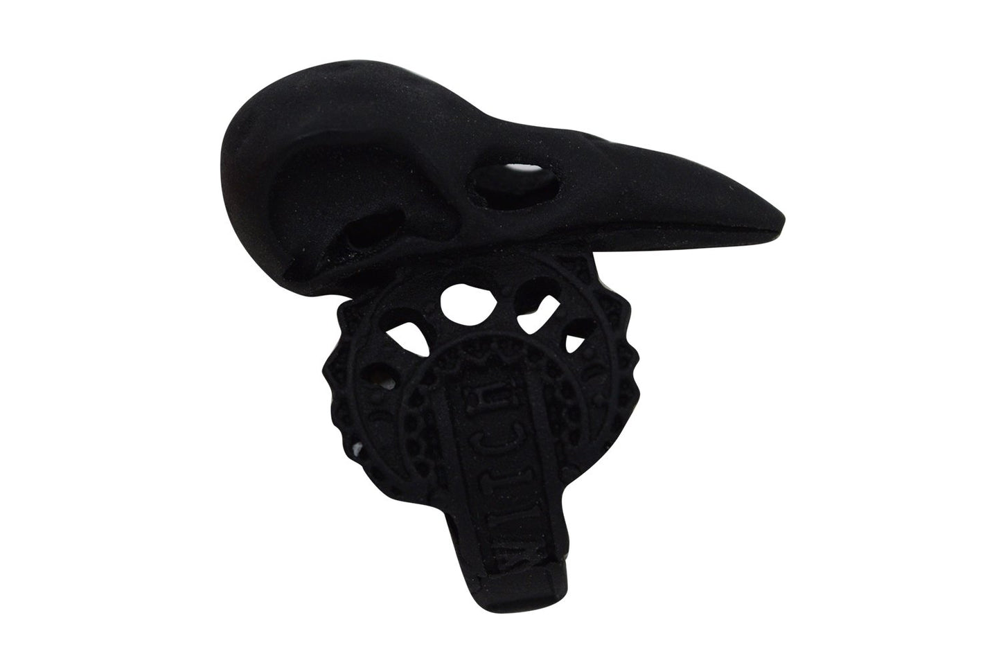 Accessories Restyle Witch Crow Skull Raven Skull Crescent Moon Matte Black Occult Ring