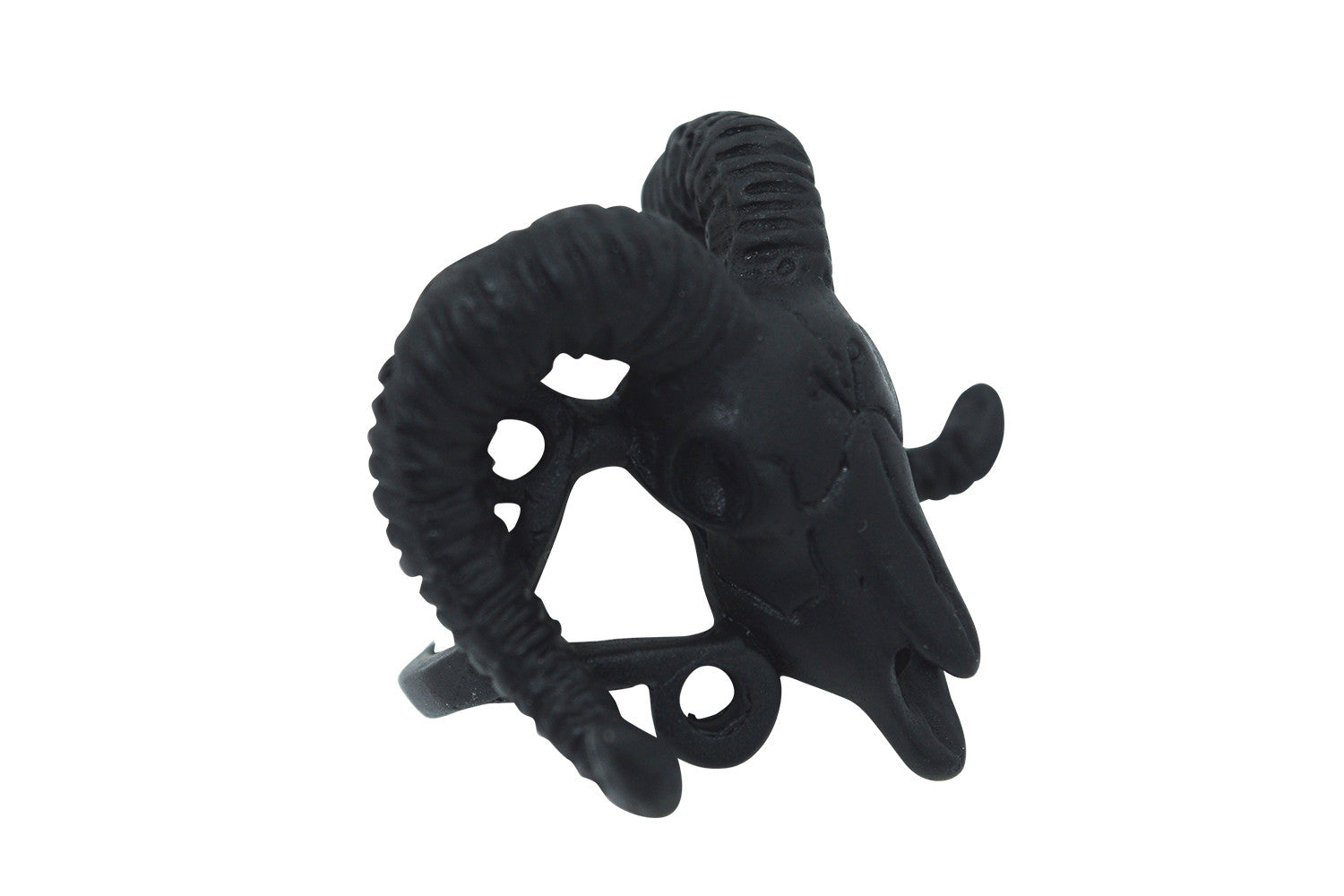 Jewellery Ram Skull and Arsenic Symbol Gothic Occult Ring