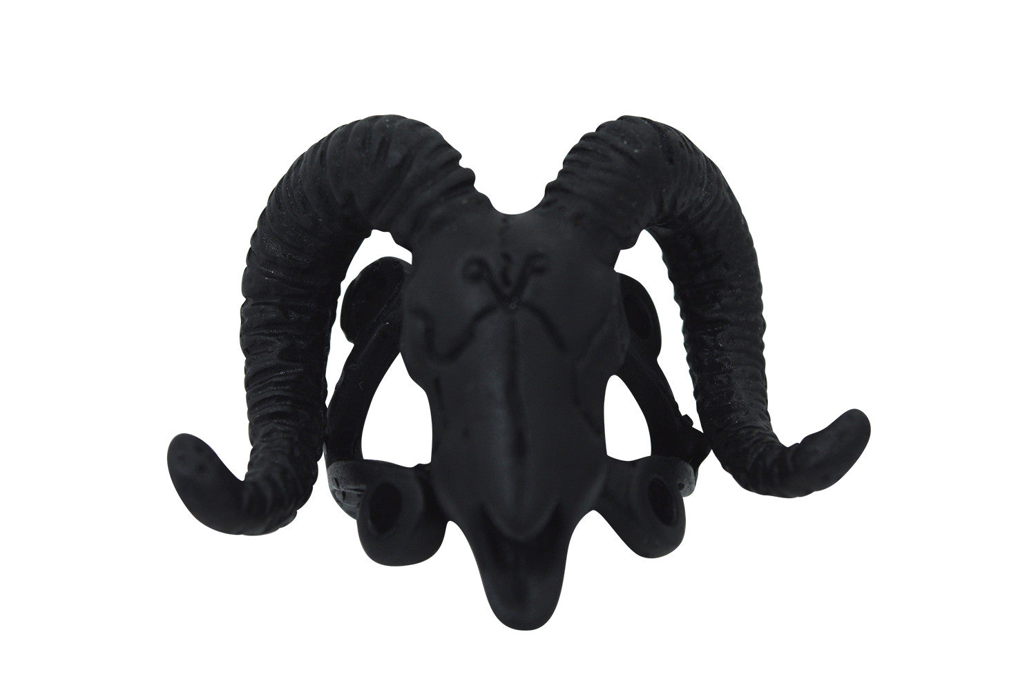 Jewellery Ram Skull and Arsenic Symbol Gothic Occult Ring