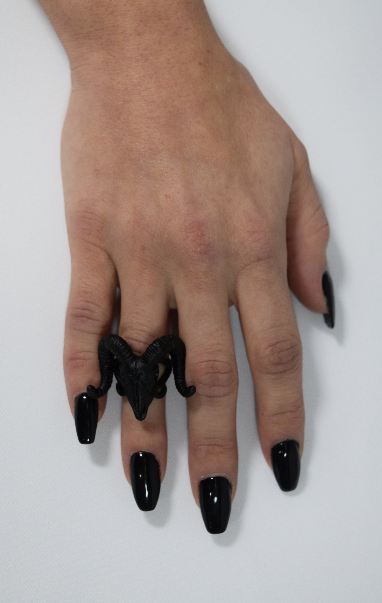 Jewellery Ram Skull and Arsenic Symbol Gothic Occult Ring