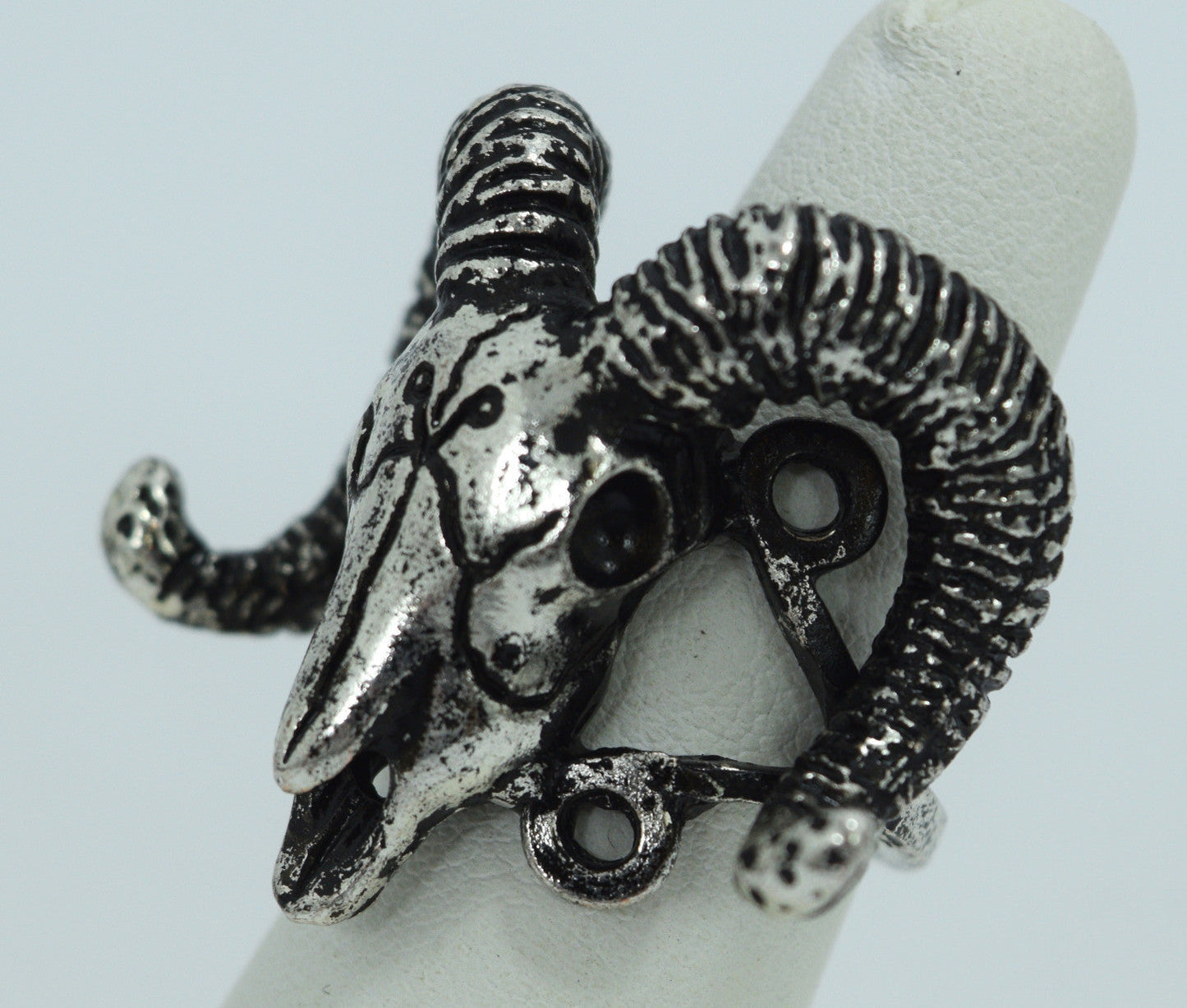 Jewellery Ram Skull and Arsenic Symbol Gothic Occult Ring