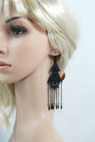 Jewellery Restyle Long Double Triangle Earrings pagan boho gypsy style Chandelier Earrings