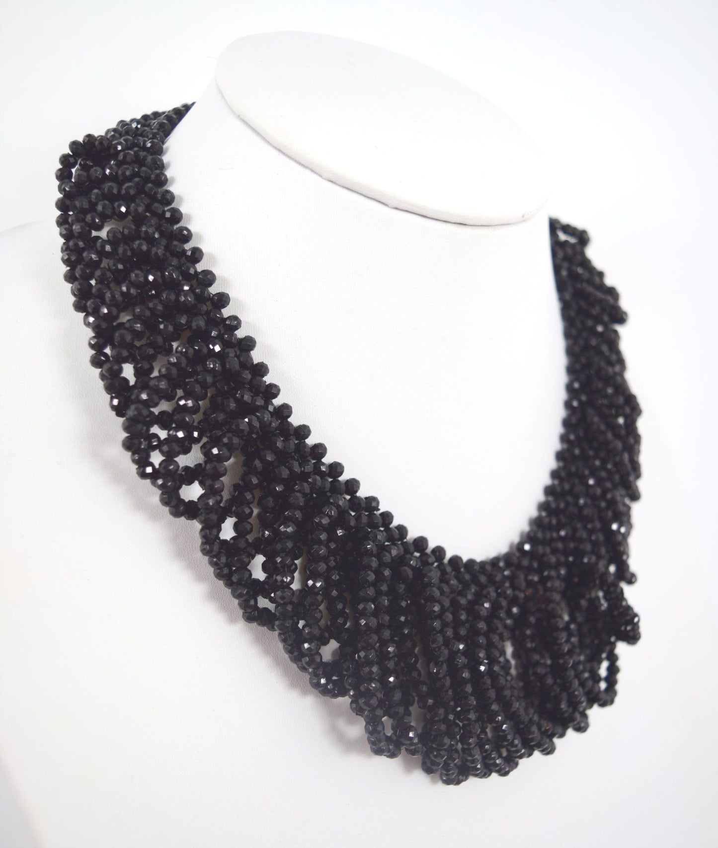 Jewelry Gothic Victorian Classic evening collar Choker black beaded Necklace