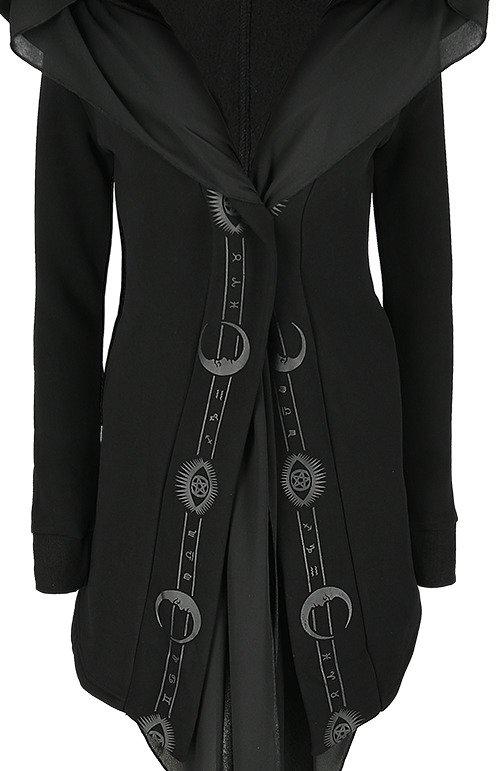 Tops Restyle Fortune Teller Black Hoodie with Veil
