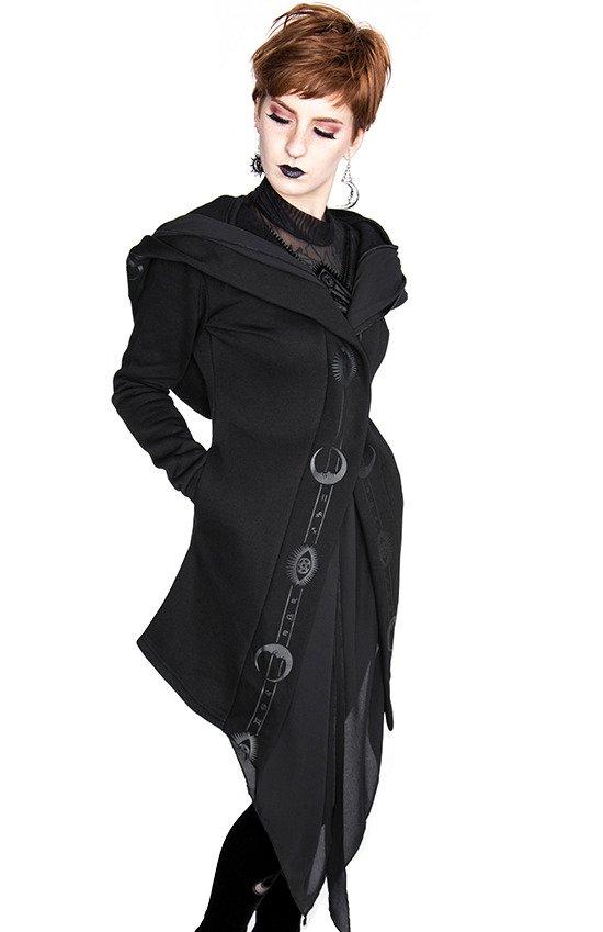 Tops Restyle Fortune Teller Black Hoodie with Veil