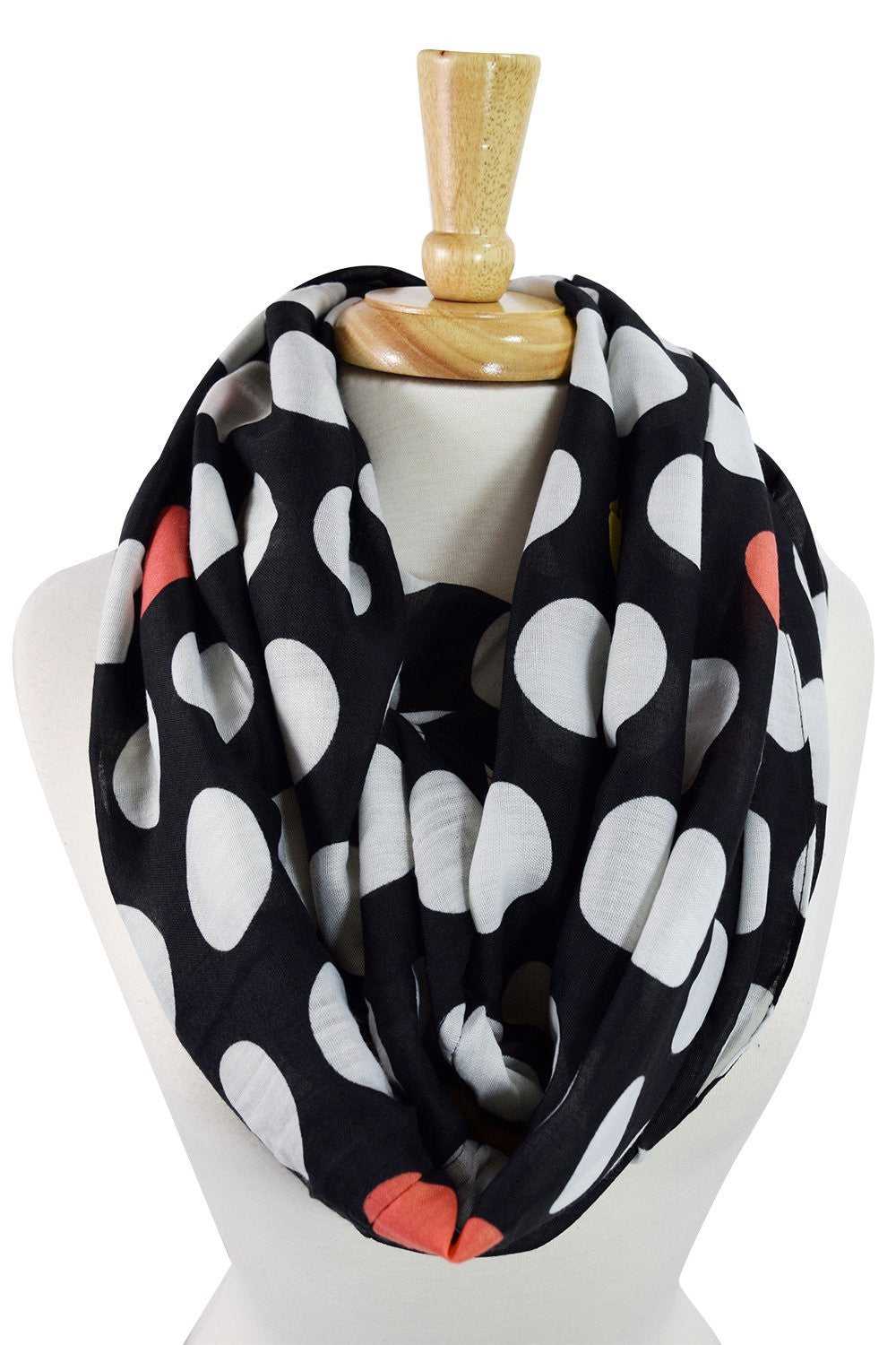 Accessories Black City Mod Dots & Dots Polka Dot Lovely Infinity Fashion Scarf