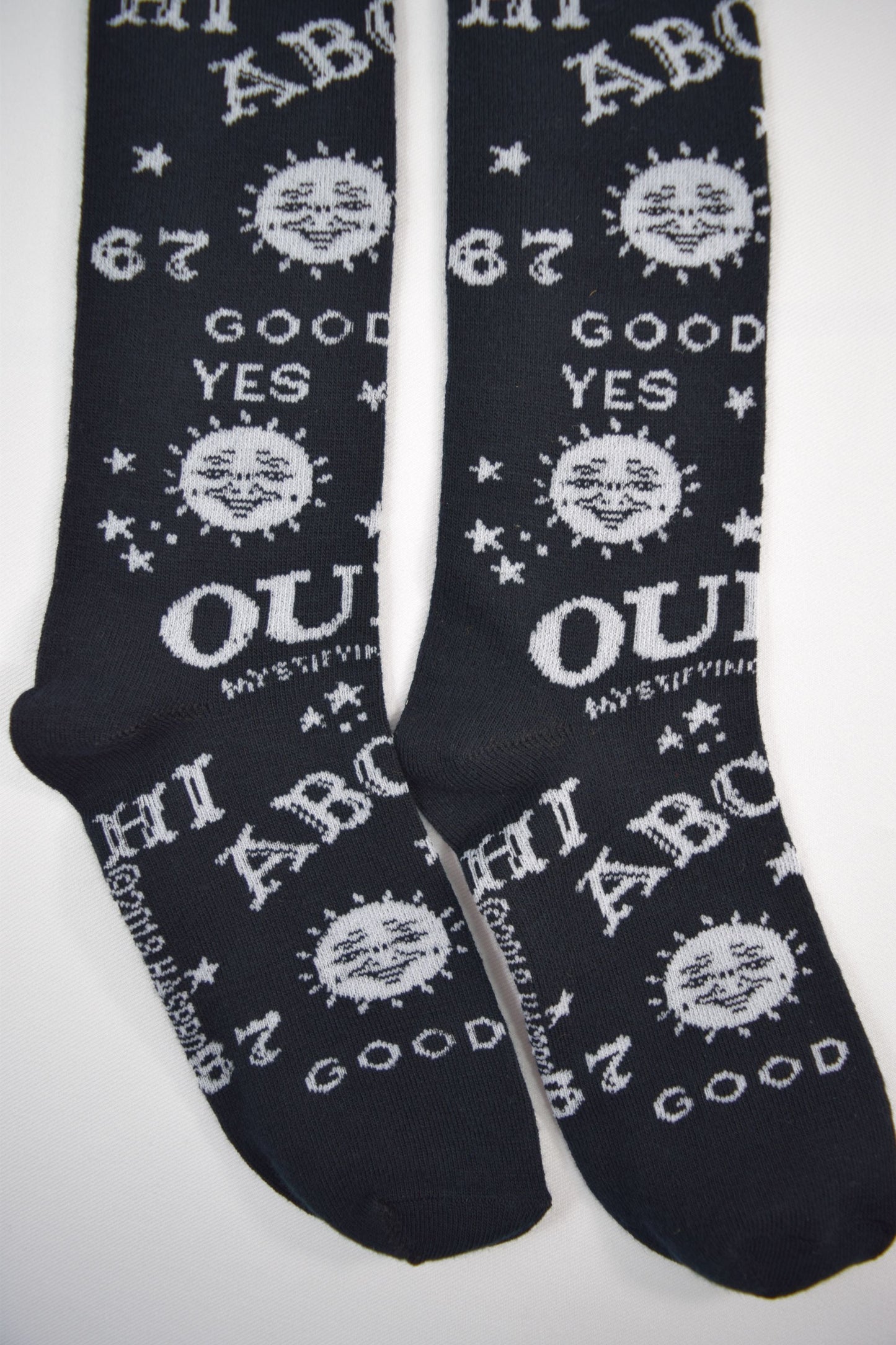 Accessories Gothic Girl Black Ouija Board Knee High Socks - Spirit Board black Socks