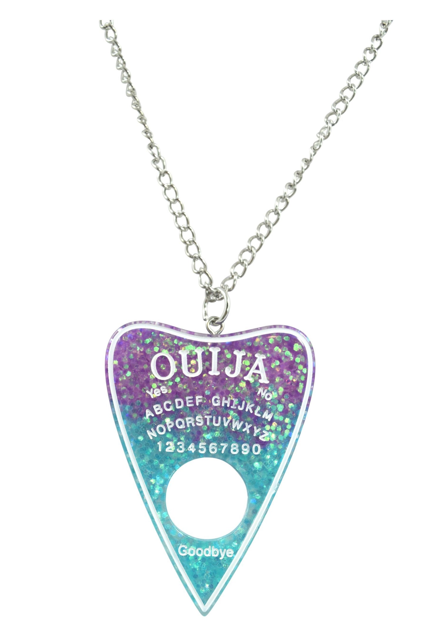 Accessories Purple Ouija Board Planchette Pastel Goth Nu-goth Glitter Pastel Ouija Board Planchette Acrylic Large Statement Necklace
