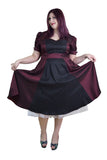 Dresses Plus Vintage 60's Queen of Hearts Two Tone Burgundy & Black Satin Party Dress