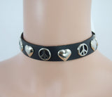 Jewellery SO-peace Gothic Emo Punk Black leather Choker Necklace