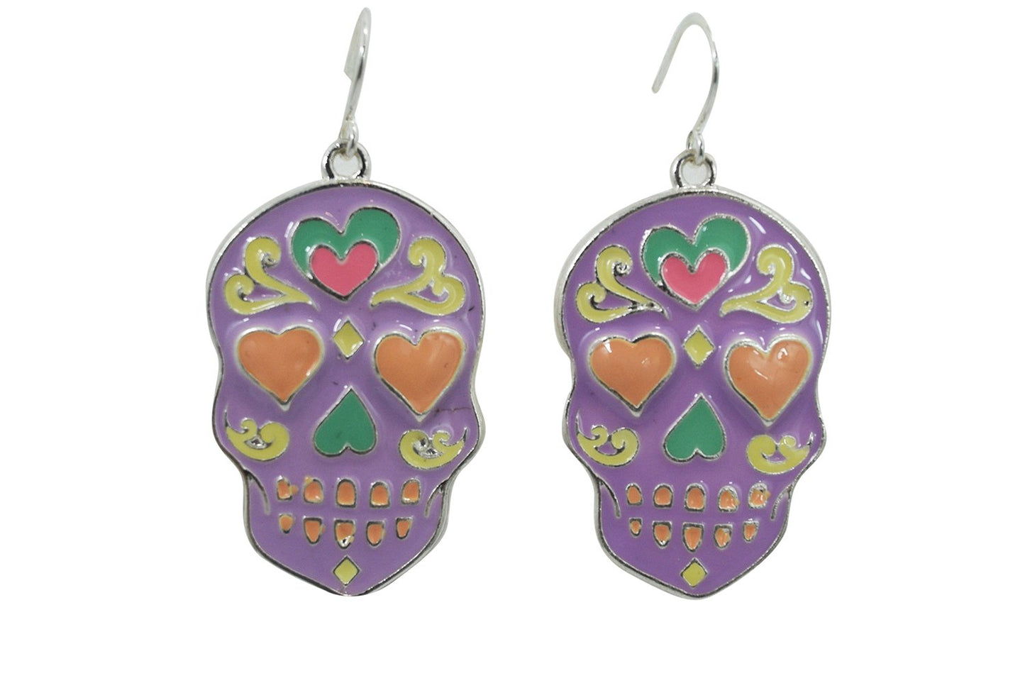 Jewellery Rockabilly Love Pastel Goth Heart Sugar Skull Calavera Dia De Los Muertos Earrings