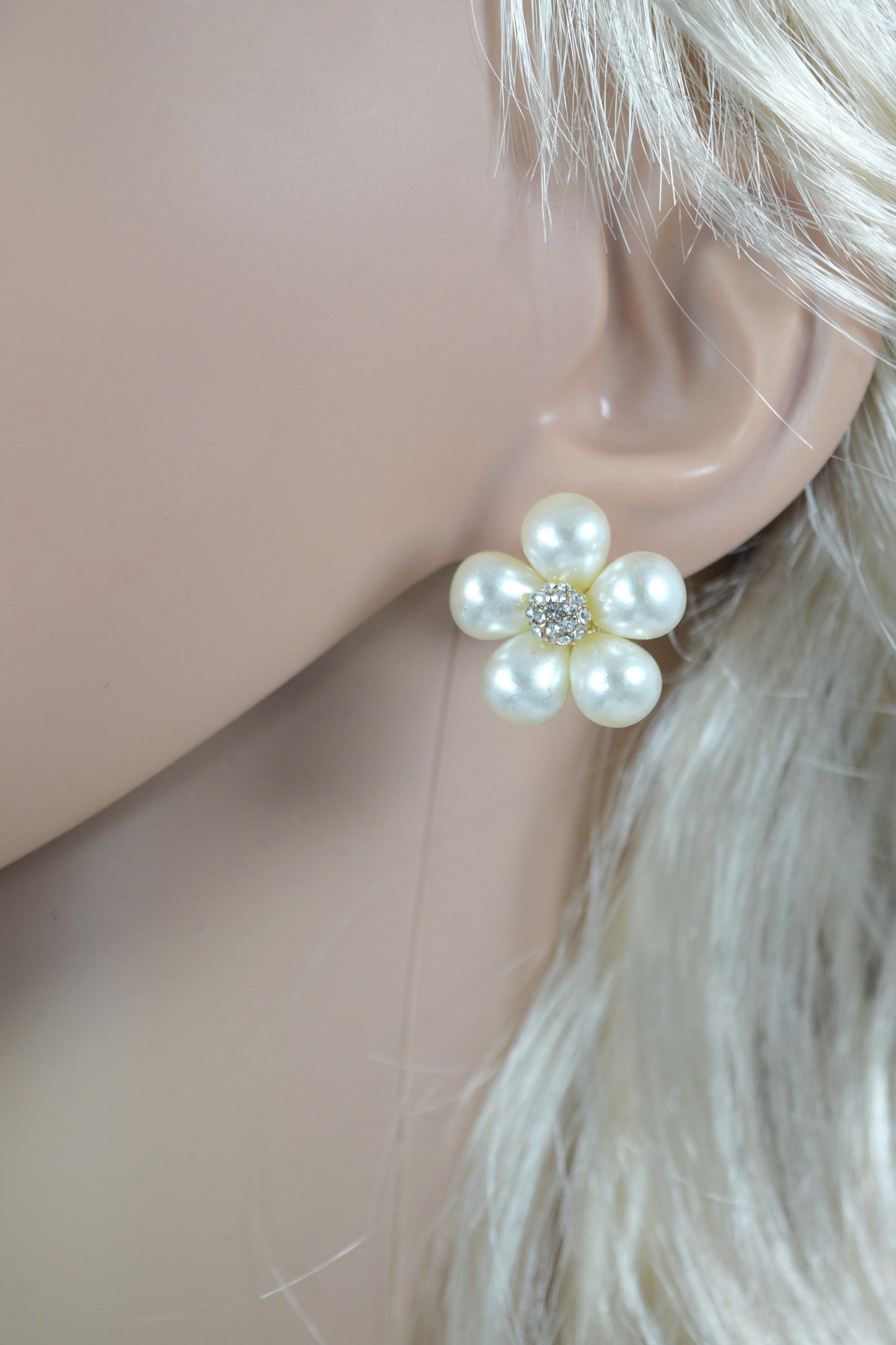 Jewellery Vintage Bridal white Imitation Pearl Flower Earrings