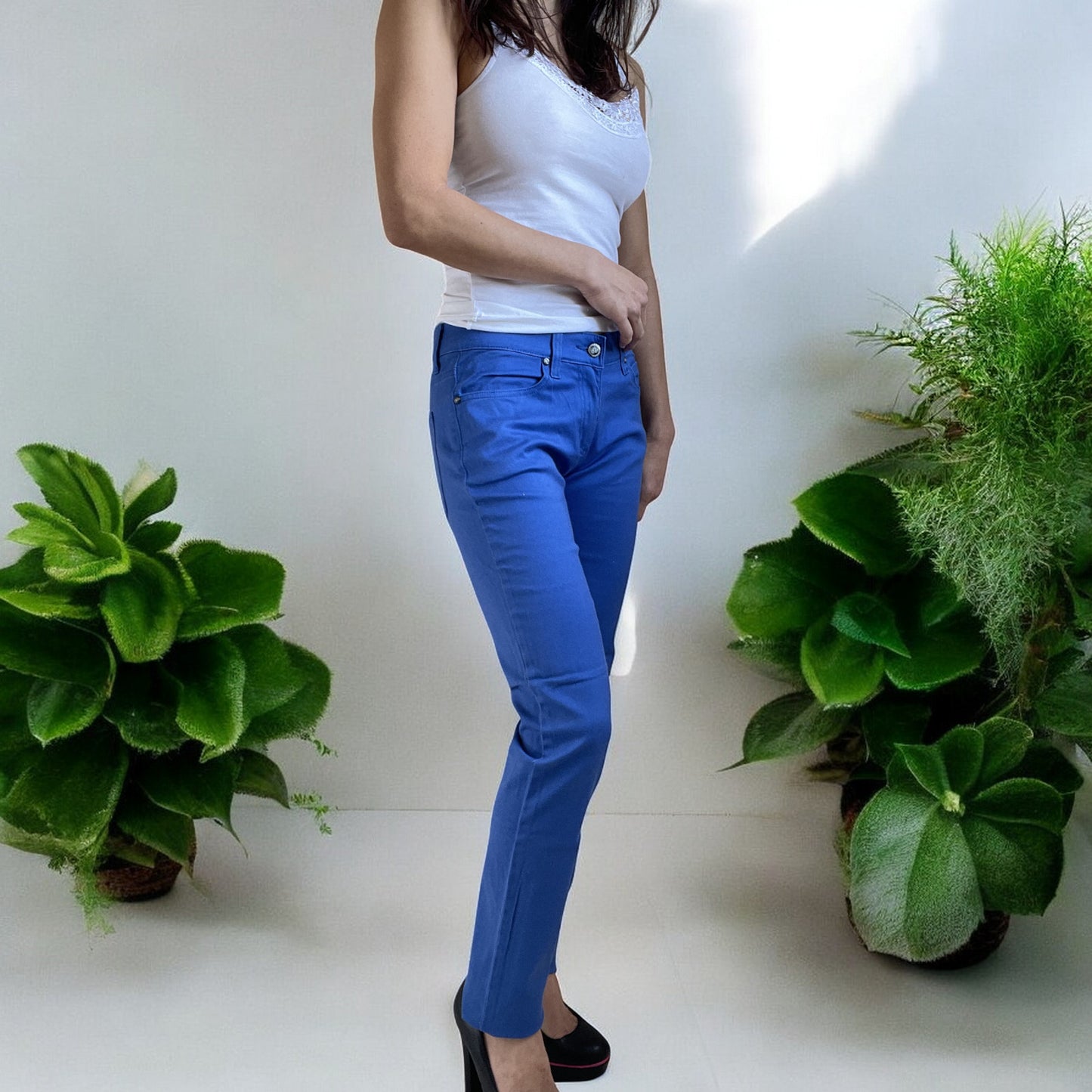 Jawbreaker Essestial Low Rise 5-Pocket Blue Stretchy Denim Slim Fit Skinny Jeans
