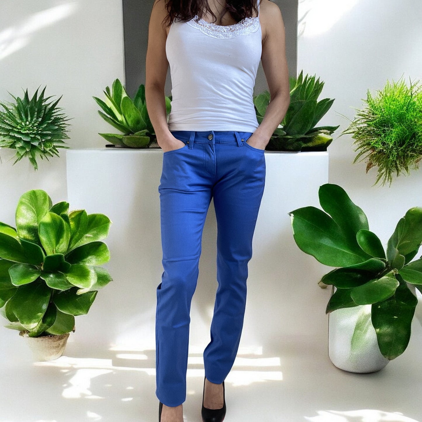 Jawbreaker Essestial Low Rise 5-Pocket Blue Stretchy Denim Slim Fit Skinny Jeans