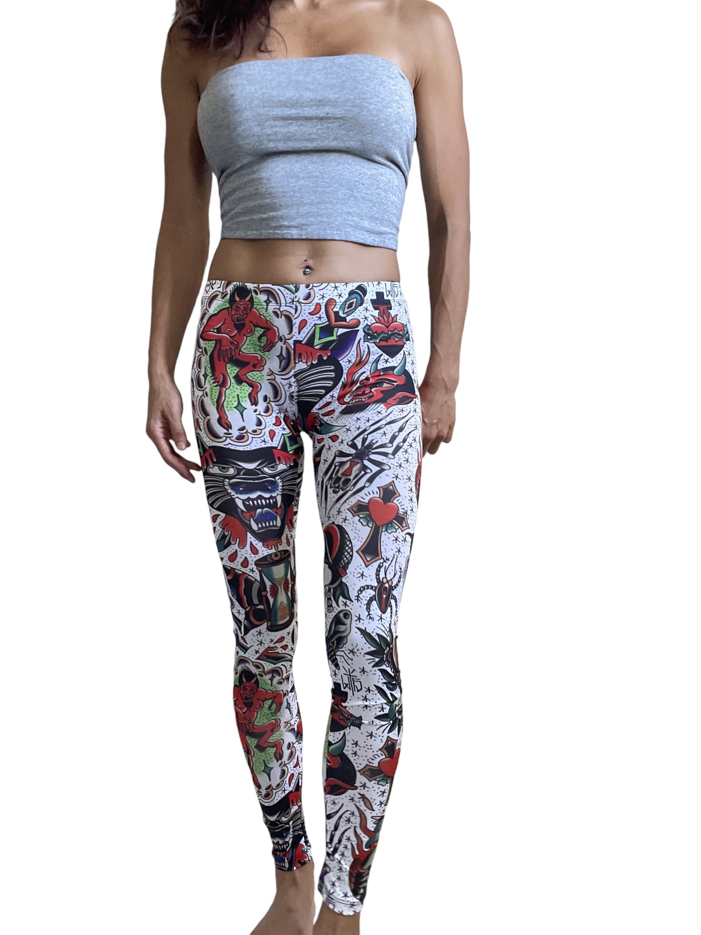 Liquorbrand Crazy Americana Flash Tattoo Print Leggings