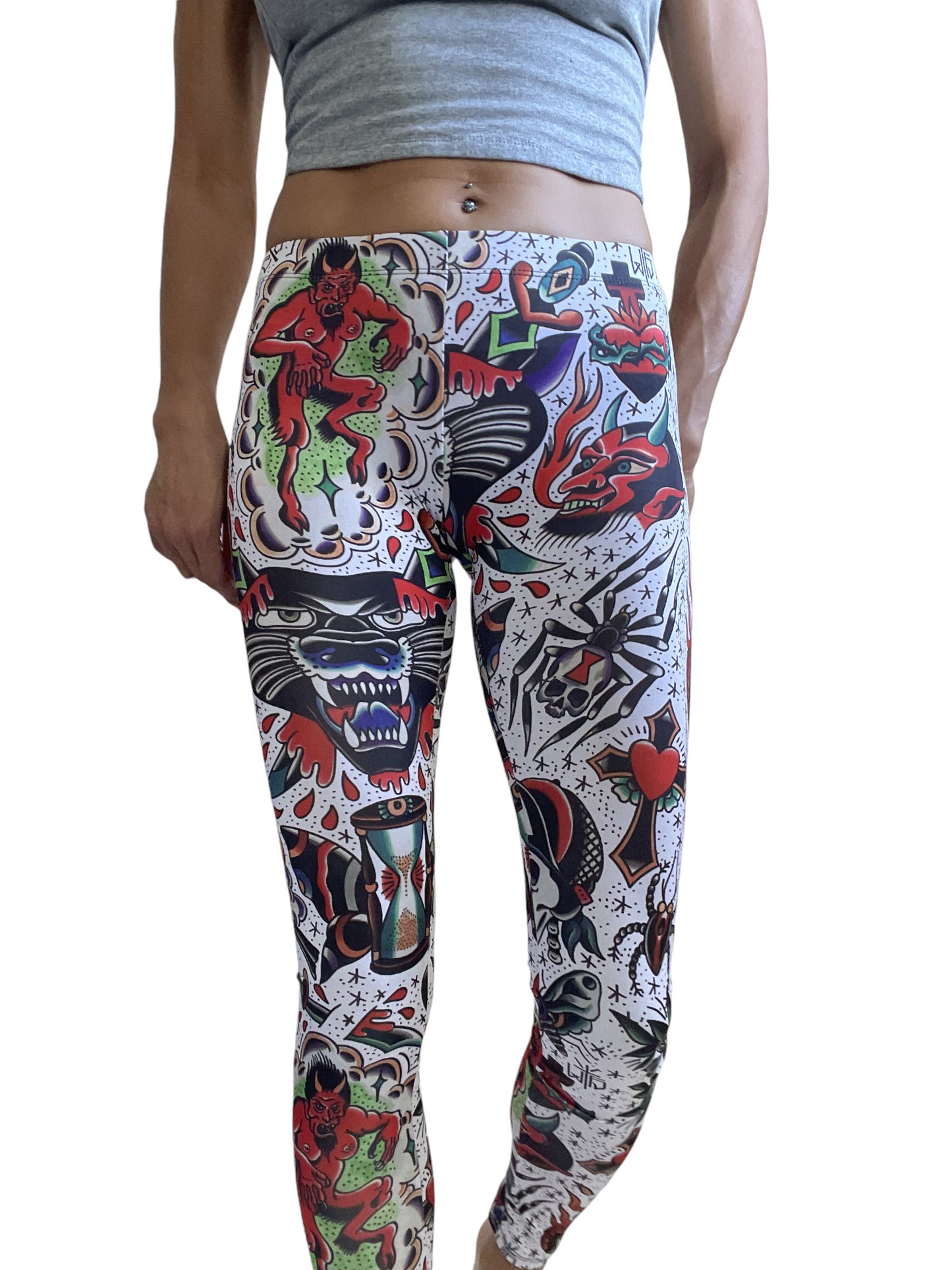 Liquorbrand Crazy Americana Flash Tattoo Print Leggings